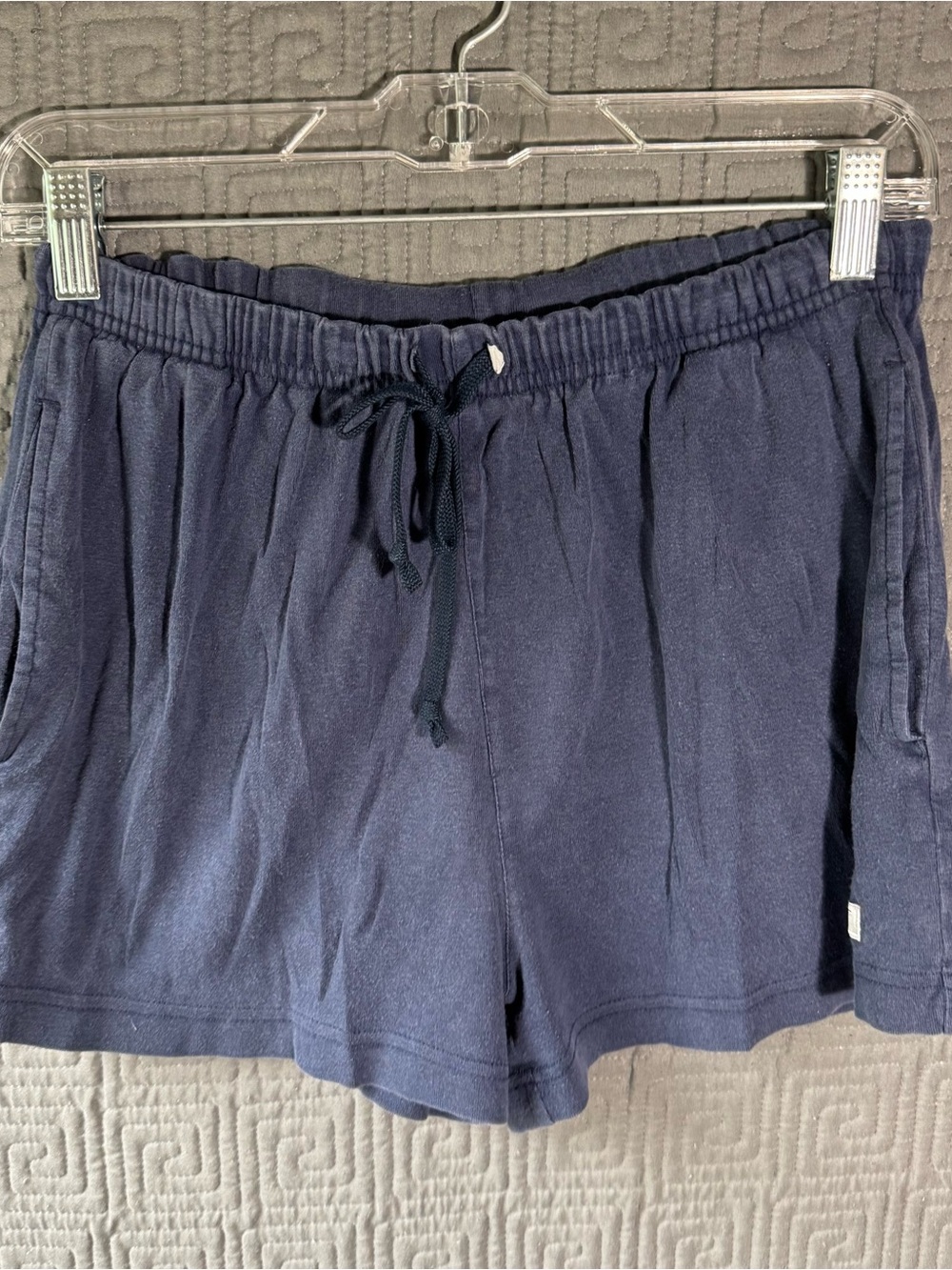 Reebok Sweat Shorts Women’s Small Navy Blue 100% Drawstring Y2K